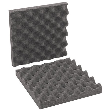 Bsc Preferred 10 x 10 x 2'' Charcoal Convoluted Foam Sets, 24PK BUY00013226